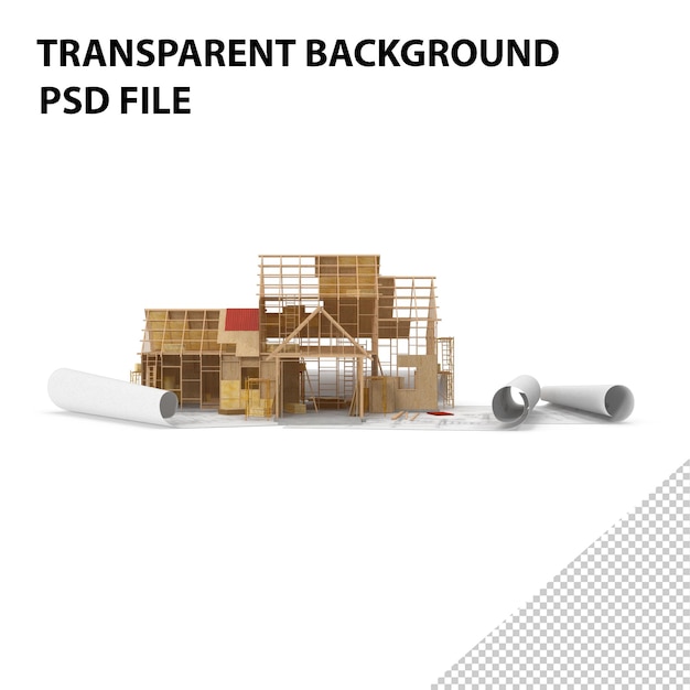 PSD estructura del edificio en los dibujos png