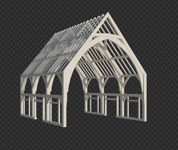 Estructura de edificio de render 3D en aislado