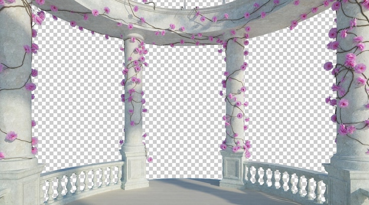 PSD estructura de edificio de render 3d aislado
