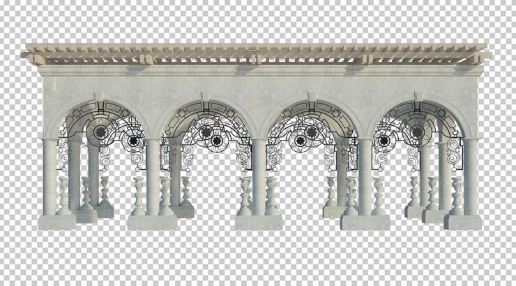 PSD estructura de edificio de render 3d aislado