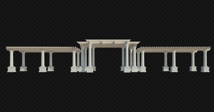 PSD estructura de edificio de render 3d aislado