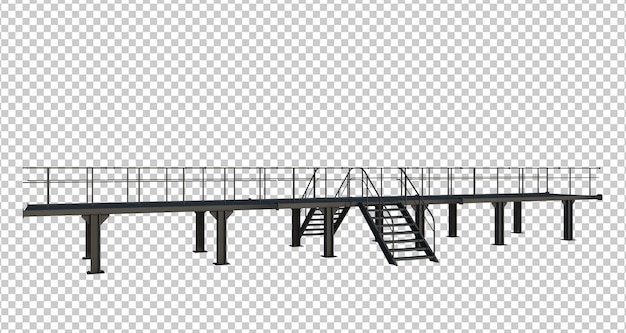 Estructura de edificio de render 3d aislado