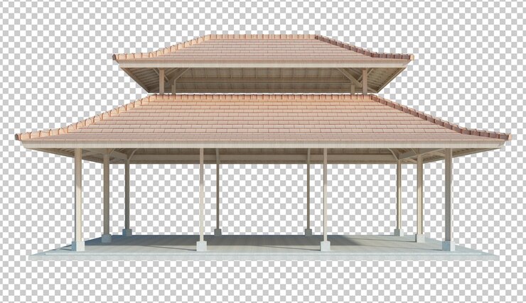 PSD estructura de edificio de render 3d sobre blanco