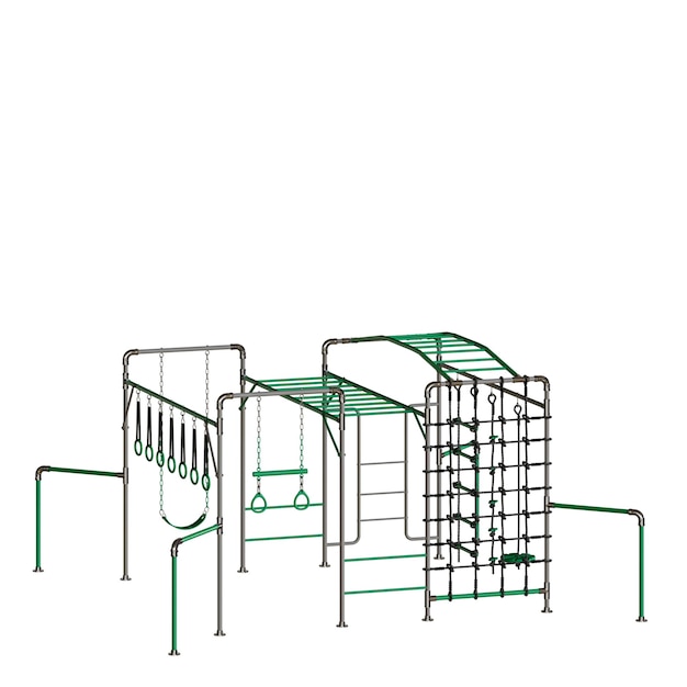 estructura de juego niños pagando tings al aire libre gimnasio área de juego sin fondo diseño diferente png fondo blanco aislado modelo 3d abstracto