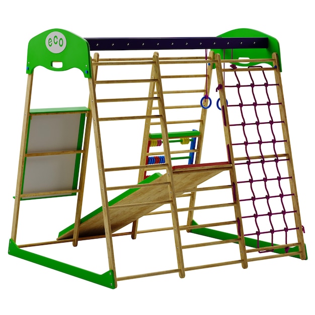 estructura de juego niños pagando tings al aire libre gimnasio área de juego sin fondo diseño diferente png fondo blanco aislado modelo 3d abstracto