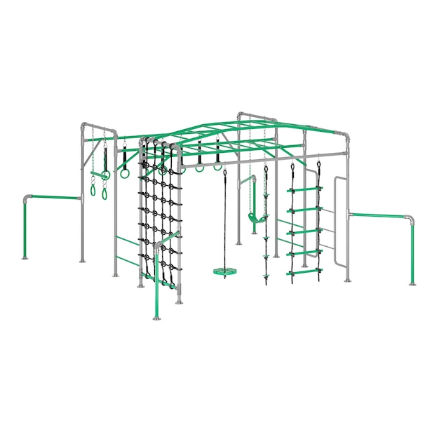 estructura de juego niños pagando tings al aire libre gimnasio área de juego sin fondo diseño diferente png fondo blanco aislado modelo 3d abstracto