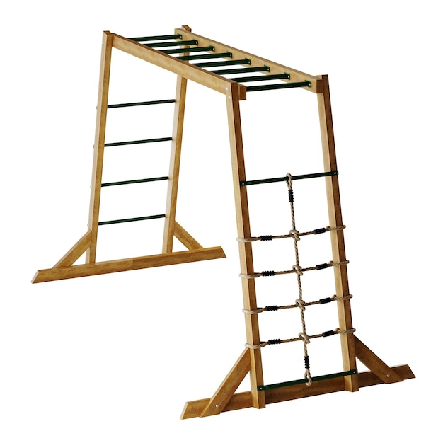 estructura de juego niños pagando tings al aire libre gimnasio área de juego sin fondo diseño diferente png fondo blanco aislado modelo 3d abstracto