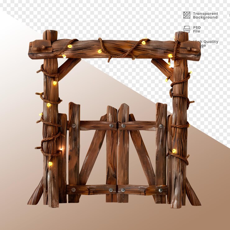 PSD estructura de madeira elemento 3d composición de la estructura de madera composición de los elementos 3d