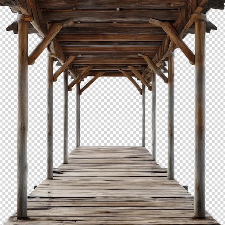 PSD una estructura de madera con un letrero que dice la palabra en ella