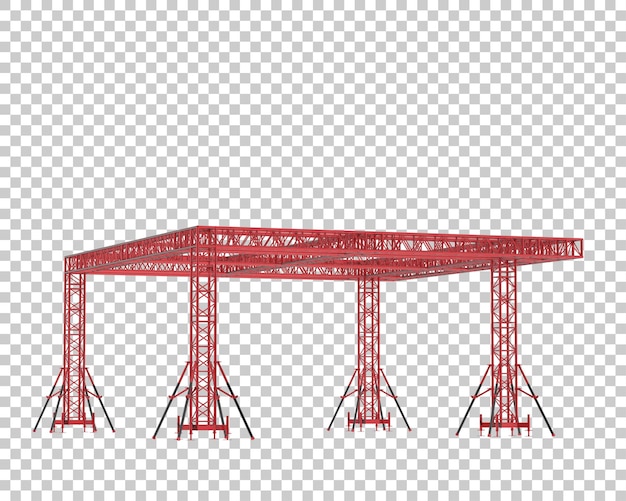 Estructura de marco de aluminio aislada sobre fondo transparente Ilustración de renderizado 3d