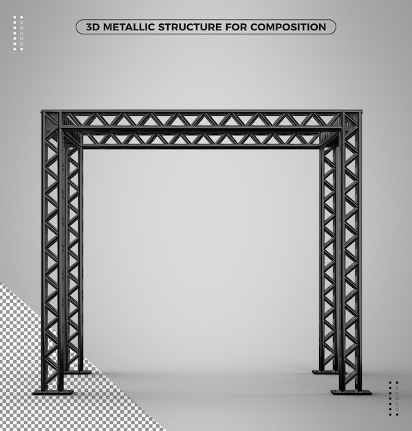 Estructura metálica 3d negra para maquillaje