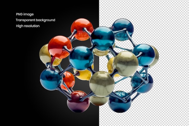 PSD estructura de molaculer abstracto renderd 3d