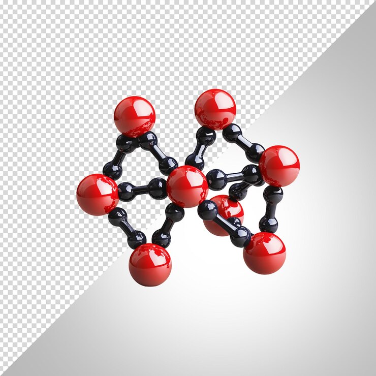 PSD estructura de la molécula 3d aislada en un fondo transparente