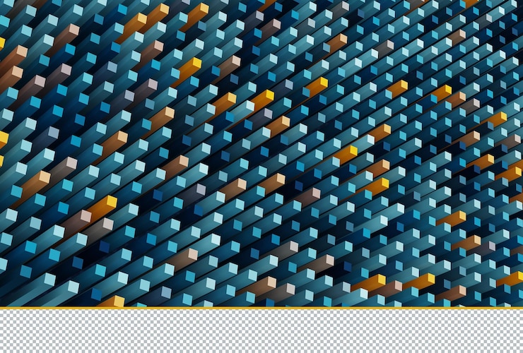 PSD estructura de mosaico abstracto 3d fondo futurista azul y amarillo de moda