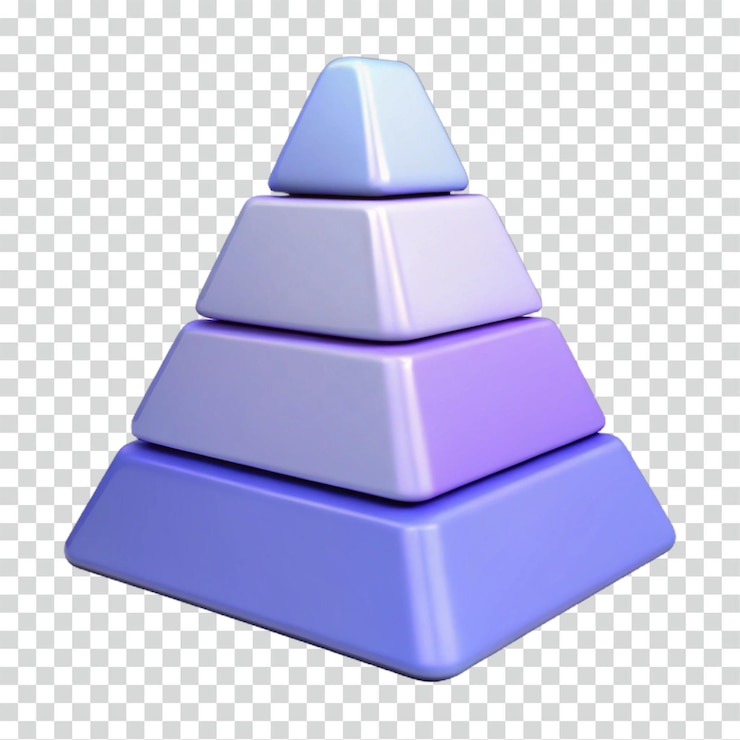 PSD estructura de pirámide en capas modelo 3d colores de gradiente