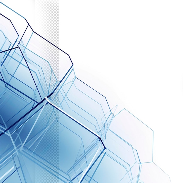 PSD estructura de polígono azul fondo transparente abstracto