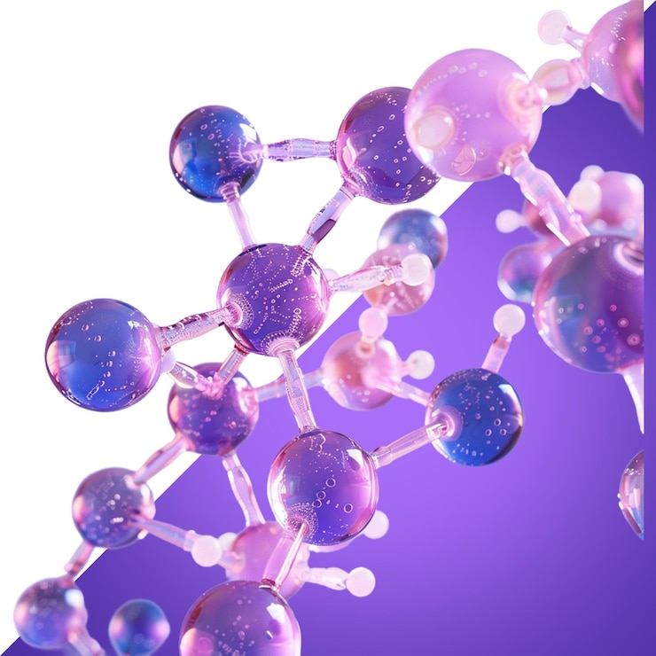 PSD estructura química y concepto estructural aislado en un fondo transparente