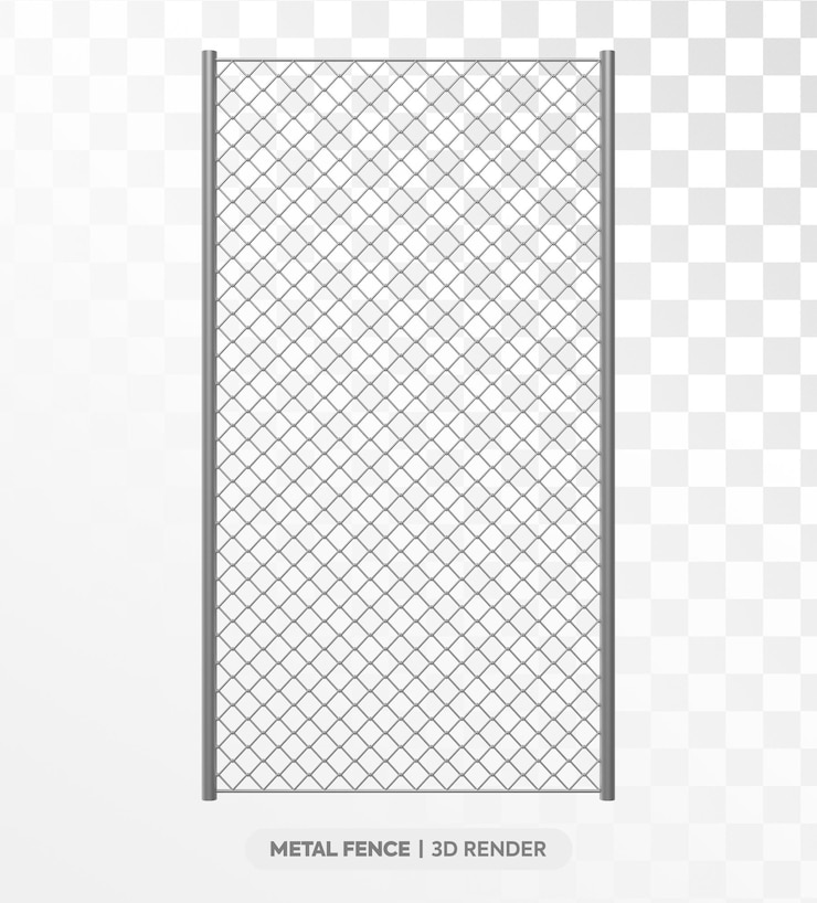 PSD estructura de valla metálica en 3d