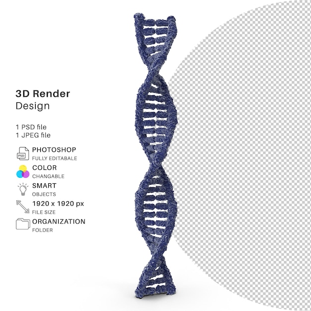 Estructura de virus abstracta modelado 3d archivo psd virus realista