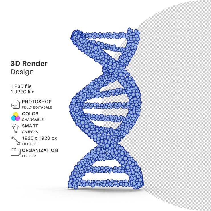PSD estructura de virus abstracta modelado 3d archivo psd virus realista