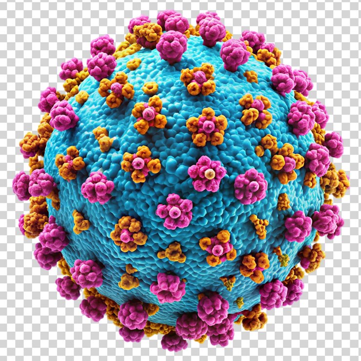 PSD estructura del virus del papiloma humano hpv tipo 16 aislada sobre un fondo transparente