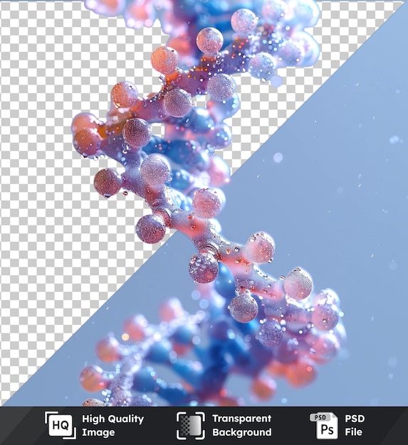 Las estructuras de las moléculas de ADN aisladas en un fondo transparente