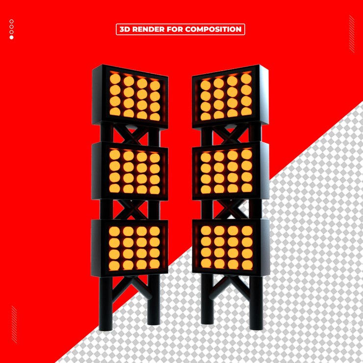 PSD estrutura de luz do reflector renderizada em 3d