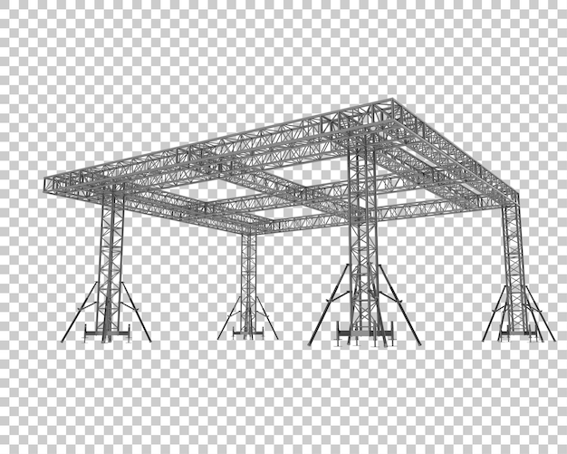 PSD estrutura de moldura de alumínio isolada na ilustração de renderização 3d de fundo transparente