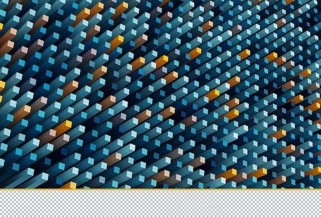 PSD estrutura de mosaico abstrata 3d fundo futurista azul e amarelo na moda