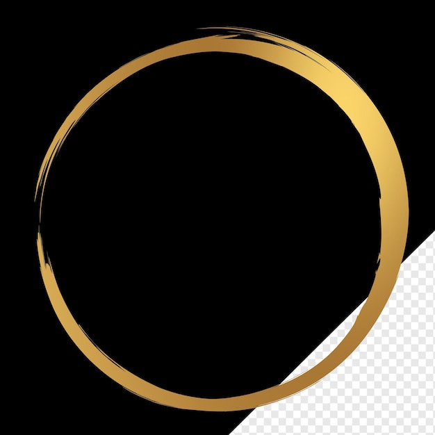 estrutura de pincel de luxo elemento de design do círculo de forma básica dourado estrutura de círculo pincel dourado