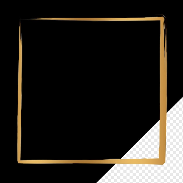 estrutura de pincel retângulo elemento de projeto forma básica transparente estrutura quadrada pincel de ouro