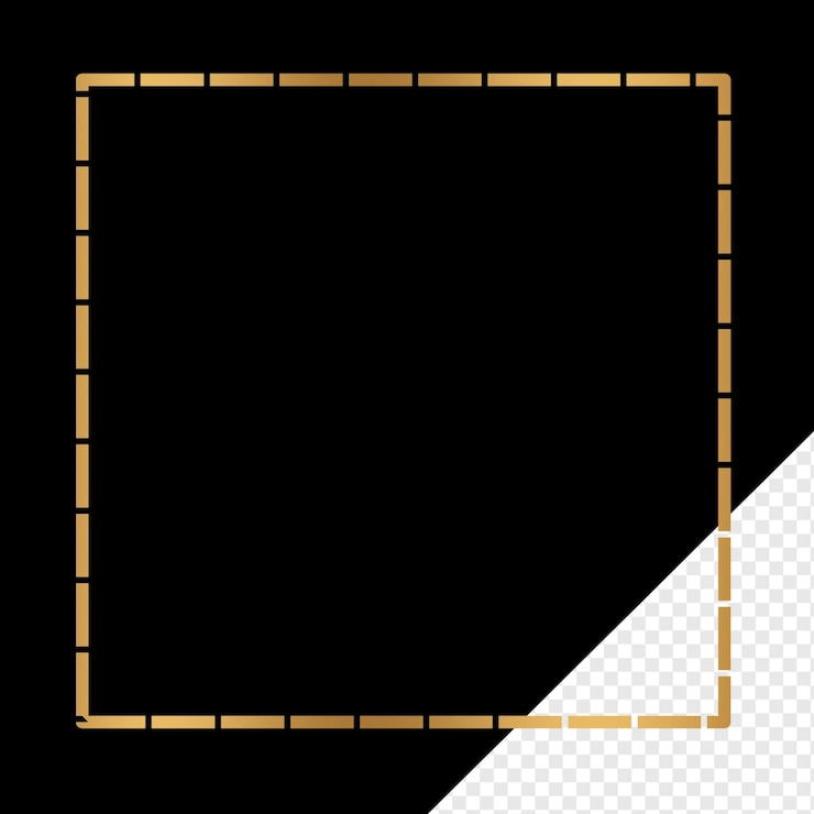 PSD estrutura de pincel retângulo elemento de projeto forma básica transparente estrutura quadrada pincel de ouro