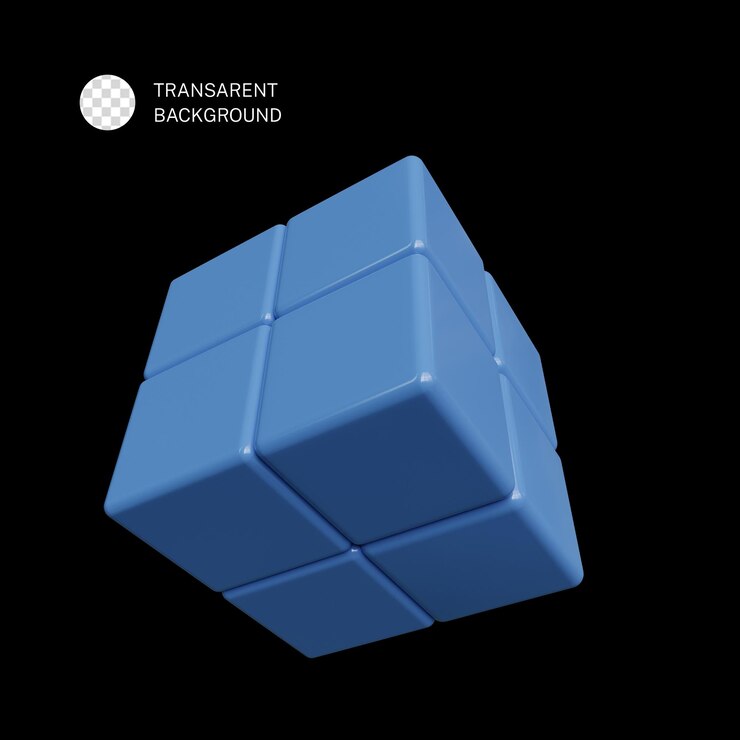 PSD estrutura do cubo azul 3d