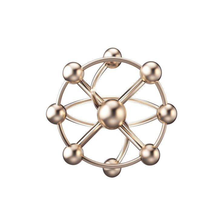 PSD estrutura molecular de abstracto dourado