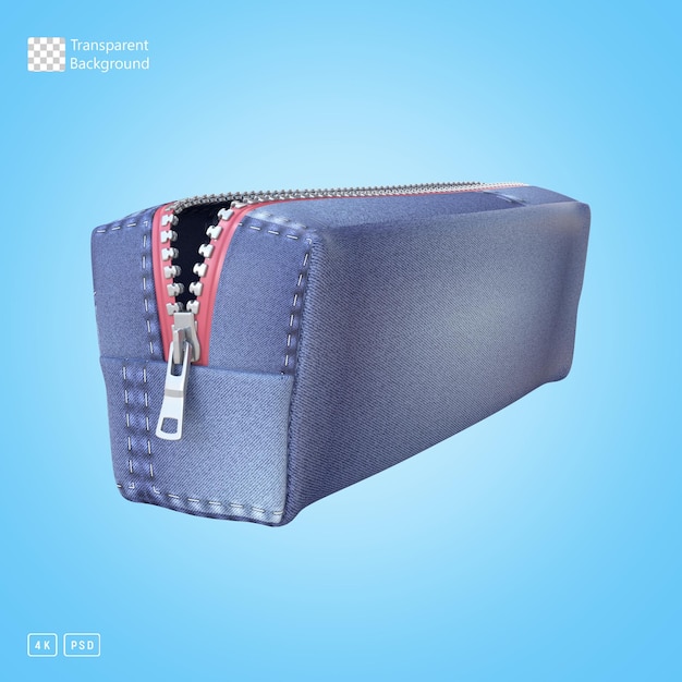 Estuche para lápices de mezclilla con renderizado 3D