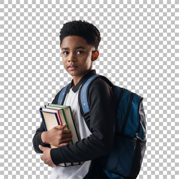 estudante carregando livros isolados em um fundo branco