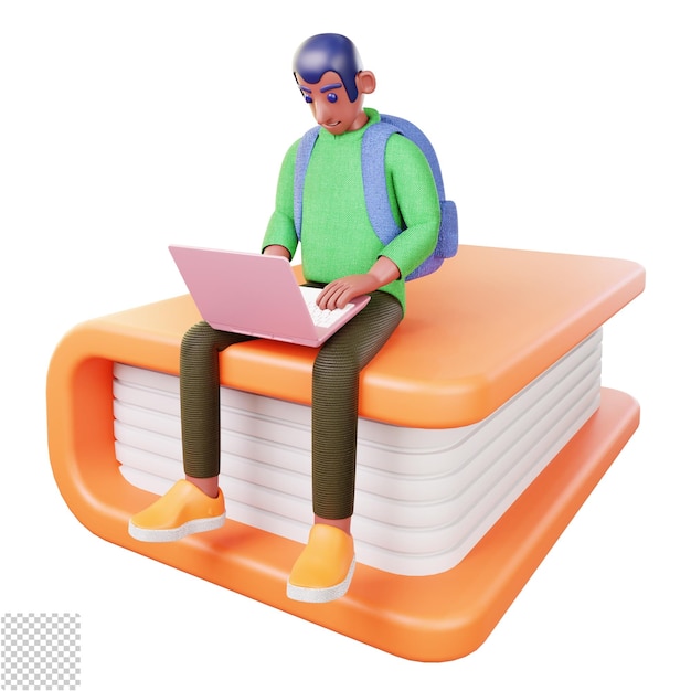 un estudiante usando una computadora portátil