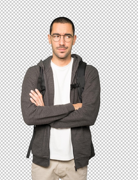 Estudiante vacilante mirando gesto