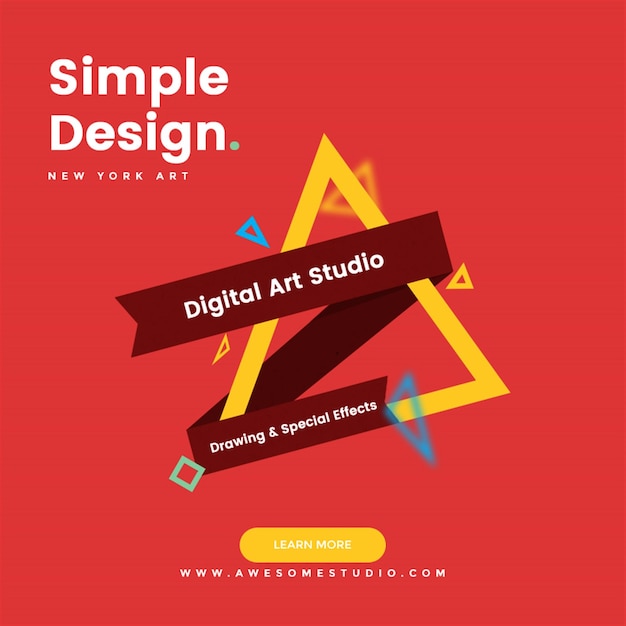 PSD estudio de arte digital de diseño simple