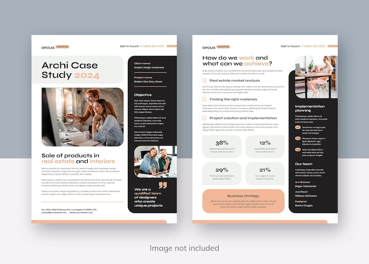 PSD estudio de caso plantilla de impresión de volante para agencia creativa y estudio de diseño