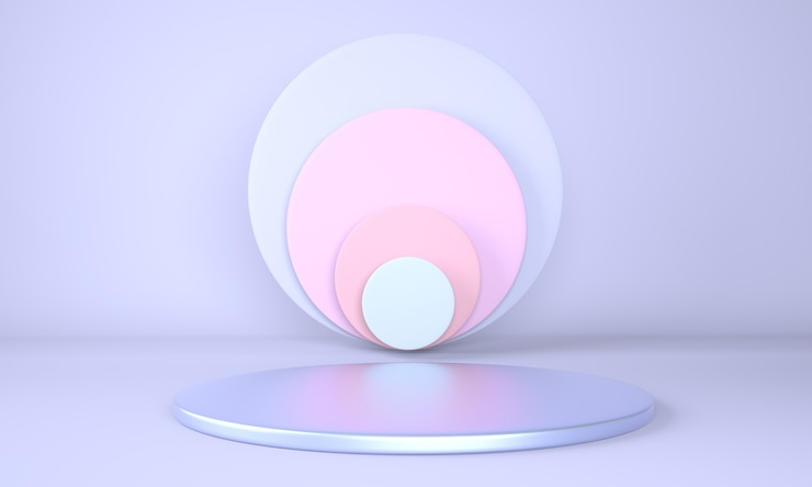 PSD estudio de renderizado 3d con formas geométricas de podio en el suelo