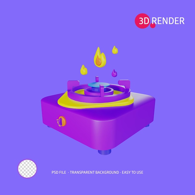 Estufa de icono de renderizado 3d