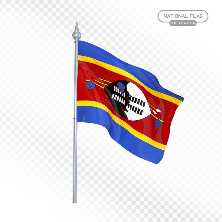 PSD eswatini national flag 3d render