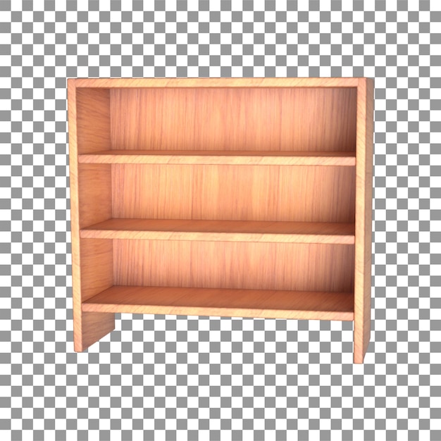 une étagère en bois avec une étagée en bois qui dit vide