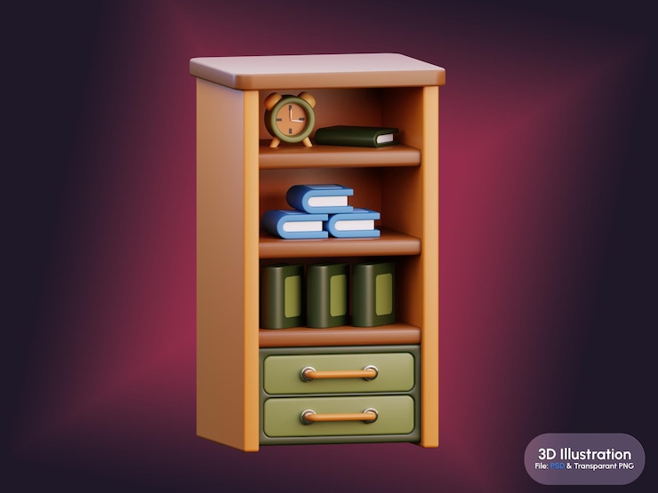 PSD étagère meubles illustration 3d rendre fond de bannière