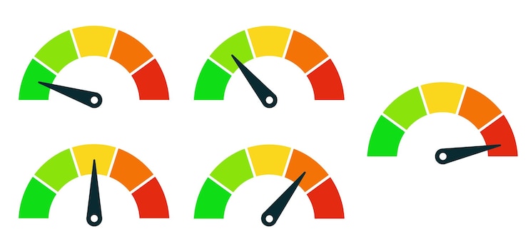 PSD étalon de mesure de performance coloré avec aiguille d'indicateur