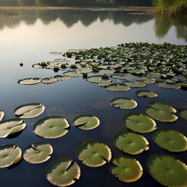 PSD l'étang de nénuphars d'eau