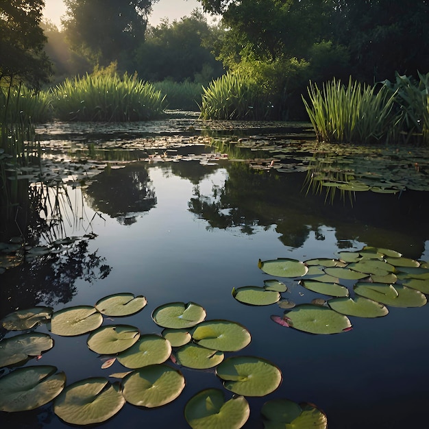 L'étang De Nénuphars D'eau