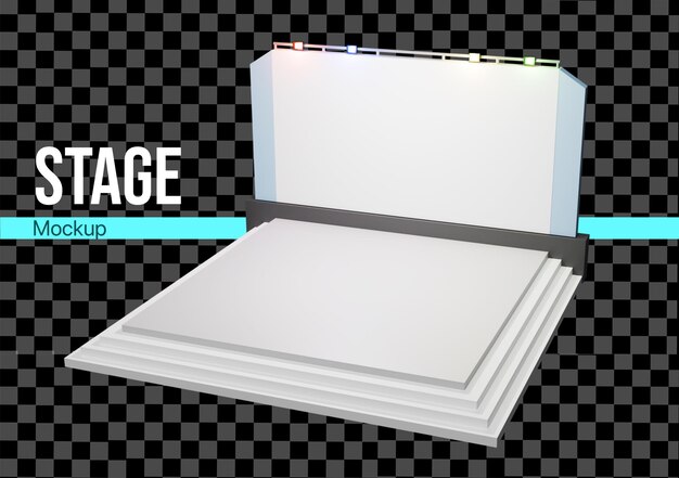 Etapa 3D con luz y maqueta de fondo