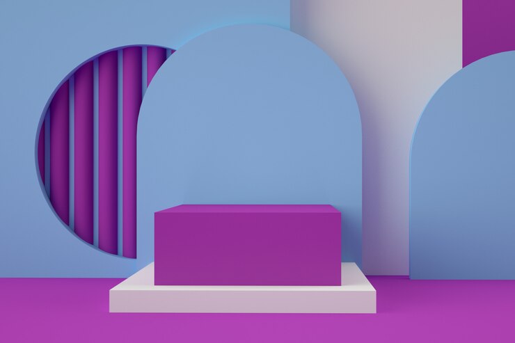 PSD etapa geométrica 3d holográfica para la colocación del producto.